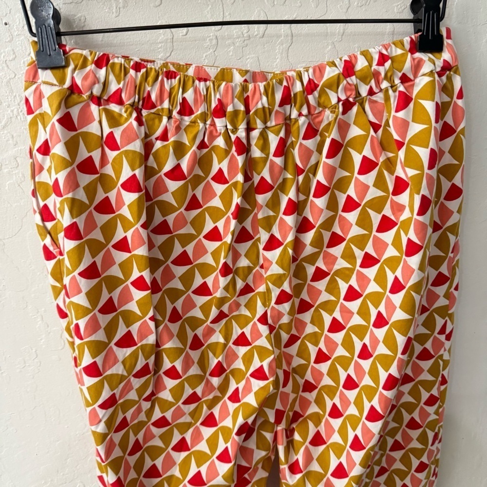 Boden Pink Orange Red White Elastic Waist Pull On Danby Trouser Pants 8R - Picture 6 of 7